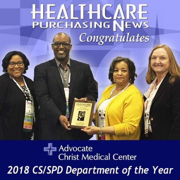 Healthcare Purchasing News award - Advocate Christ Medical Center 2018 CS/SPD Department of the Year